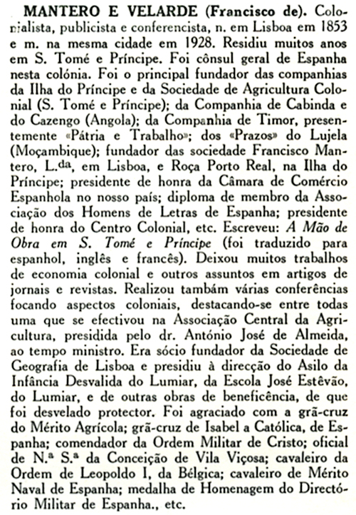Verbete sobre D. Francisco Mantero (1853-1928) na GEPB, 1947